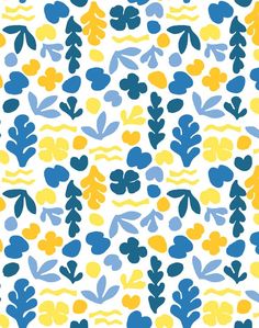 blue and yellow leaves are on a white background, while the image is in full color