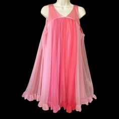 Vintage Vanity Fair Nightgown Womens M Rainbow Red Pink Nylon Chiffon Dress 60s | eBay Summer Sheer Nightgown For Party, Sheer Summer Nightgown For Party, Vintage Sheer Chiffon Dress, Sheer Nightgown For Party, Sheer Summer Nightgown For Nighttime, Retro Sheer Summer Dress, Sheer Sleeveless Nightgown For Party, Pink Sheer Sleeveless Mesh Dress, Pink Spring Evening Sleepwear