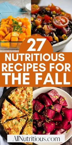 the cover of 27 nutritious recipes for the fall