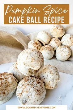 pumpkin spice cake ball recipe on a white plate