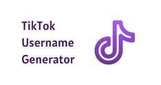 the tiktok username generator logo is shown in purple on a white background