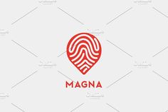 a logo for a company called magnana, with an image of a fingerprint in the shape of a heart