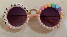 Custom Sunglasses for Kiddos | Etsy Fancy Accessories, Custom Sunglasses, Pink Sunglasses, Rainbow Heart, Phoenix Az, Daughter Love, Round Sunglasses, Phoenix, Party Favors