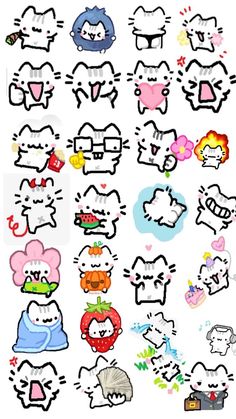 the hello kitty stickers are all different colors