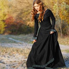 Hemline / Train:Maxi; Season:All Seasons; Sleeve Length:Long Sleeve; Look After Me:Washable; Gender:Women's; What's in the box:Dress; Types:Dress,Tunic Dress; Holiday:Halloween,Masquerade; Style:Medieval,18th Century,Vintage Dress; Elasticity:Inelastic; Occasion:Festival,Ren Faire,LARP,Party  Evening; Material:Terylene; Age Group:Adults'; Characters:Viking,Outlander,Ranger,Elven; Cosplay Works:Valhalla; Net Weight:0.34; Clothing Waist:null; Clothing Length:null; Bust:null; Shoulder Width:null; S Vestidos Retro, Maxi Dress Outfit, Medieval Dress, Maxi Robes, Vestidos Vintage, Slim Fit Dresses, Long Sleeve Maxi, Fashion Colours, Larp