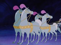 there is a man riding on a sleigh pulled by horses in disney's the princess and the frog