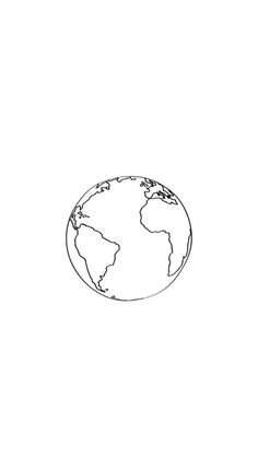 a black and white drawing of the earth