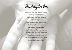 a baby's hand with the words daddy to be written in black and white