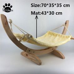 a wooden hammock is shown with measurements for the size and material to fit it