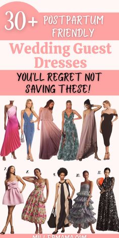 Looking for postpartum wedding guest dresses? You're going to love these maternity friendly wedding wear options. Postpartum Dresses, Wedding Guest Dresses, Wrap Midi Dress, Body Poses, A Line Gown, Maxi Wrap Dress, Wedding Wear