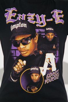 Available In Black. T-Shirt Crew Neck Short Sleeve Eazy E Graphic Front Screen Disclaimer: Due To The Printing Process A Difference In Saturation May Occur. Each Garment Is Unique 100% Cotton Imported | Eazy-E Graphic T-Shirt in Black size XS by Fashion Nova Eazy E Shirt, Eazy E Poster, Kenwood Audio, Kelly Oubre, Eazy E, Best Hip Hop, Streetwear Graphic Tees