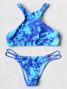 Swimsuit Season, Best Swimsuits, Summer Swim Suits, Swimsuit Fashion, Beachwear For Women, Blue Tie, Blue Tie Dye, Racer Back, Women Swimsuits