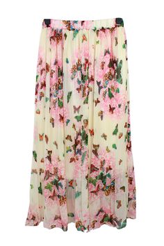 Flowers Butterfly Print Pleated Skirt : Christmas China, Dresses Ladies, Cheap Clothing, Ankle Length Skirt, Printed Pleated Skirt, Clothing Jeans, Online Clothing Store, Clothing Stores, Ladies Fashion