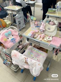 an assortment of baby items on display in a store