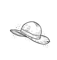 a drawing of a hat that is drawn in ink