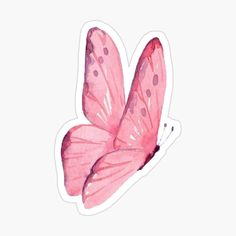 pink butterfly sticker on white background