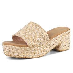 a women's wedged sandal with an open toe