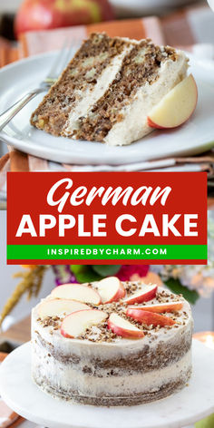 Try our German Apple Cake recipe for a comforting holiday treat! This easy German apple cake features juicy apples, a crunchy topping, and a deliciously moist texture. Save this Christmas dessert to impress your family later! German Apple Pie Cake, Simple Apple Cake, Apple Layer Cake, Savoury Bites, Two Tiered Cake, Savory Apple Recipes, German Apple Cake, German Cooking, Cake With Cinnamon