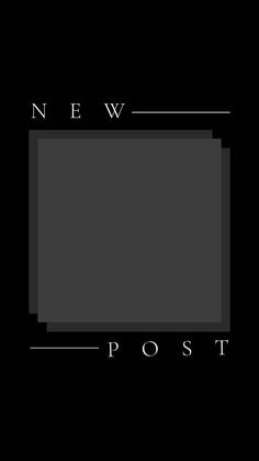 the new post logo in black and white on a dark background with an empty square