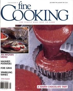 a magazine cover with an image of some food