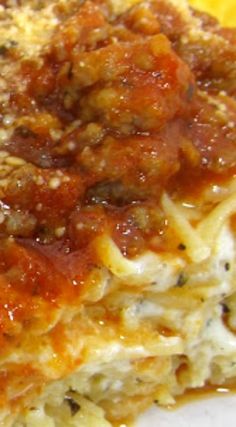 lasagna casserole with meat sauce and cheese