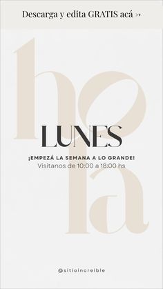 Comienza la semana con estilo con esta plantilla de historia de Instagram "Hola Lunes". Su diseño minimalista en beige y negro es perfecto para anunciar los horarios de apertura de tu tienda o comercio. Es completamente editable, gratuita y no tiene marcas de agua. Personalízala para adaptarla a tu negocio y descárgala fácilmente desde el enlace de la imagen. ¡Ideal para mantener a tus clientes informados de manera profesional y moderna! Boutique Ig Story Ideas, Business Ig Story Ideas, Ig Store, Skin Care Spa, Boutique Interior, Insta Story, Ig Story, Digital Marketing, Spa