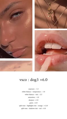 an advertisement for a cosmetics brand with images of lips and the words, vgo do 3