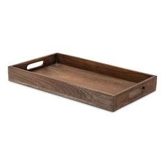 a wooden tray with handles on it