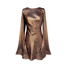 Crafted from an eye catching metallic gold fabric, Pia features bell flared sleeves and a mini length that adds a touch of retro charm. The whole dress is cut on true bias that skims curves and drape over the body beautifully. This is the dress you've been dreaming of.  Details True bias cut Drape cowl back  Bell sleeves Slip on style, without a zip No lining  Mini Length Made in Hong Kong Lightweight, opaque, breathable and drape beautifully, Soft to touch Sheer ◎◎◎◎◎◎◎◎◎◉ Opaque 100% Gold foil Gold Fabric, Great Gatsby, Gold Dress, Independent Designers Fashion, Long Sleeve Mini Dress, Flared Sleeves, Gatsby, Metallic Gold, Blouse And Skirt