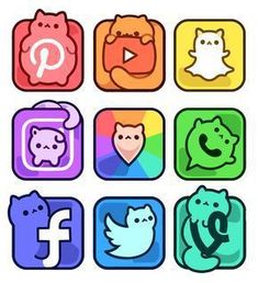 the app icons are designed to look like animals, cats, and other things in different colors