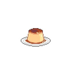 a pixellated image of a piece of cake on a plate