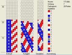 the crossword pattern is shown in red, white and blue squares with numbers on them