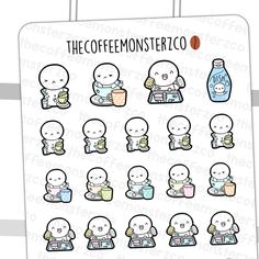 the coffee monster sticker sheet