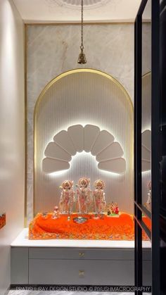 Luxury Mandir Design, Mandir Design Puja Room Modern, Mandir Back Wall Design, Modern Mandir Design, Sanskrit Meaning, Pooja Unit, Pooja Door Design