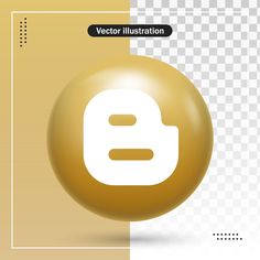 a golden button with the letter b on it