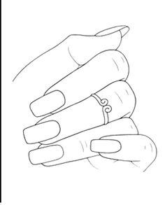 a drawing of two hands holding something in each other's palm, with one hand on top of the other