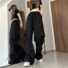 Hip Hop Trousers, Junior Pants, Baggy Sweatpants, Baggy Cargo Pants, Women Y2k, Big Pockets