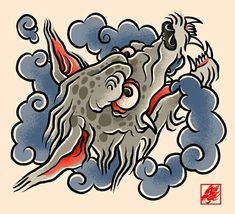 Japanese Old School Tattoo, Raijin Tattoo, Traditional Japanese Tattoo Flash, Japan Tattoo Design, Traditional Tattoo Sleeve, Asian Tattoos, Flash Tattoo Designs