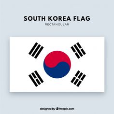 the south korea flag with three black and white stripes