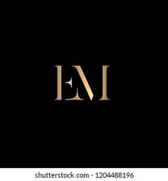 the letter e and i is made up of two letters in gold on a black background