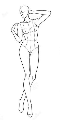 a woman's body is shown with lines on it