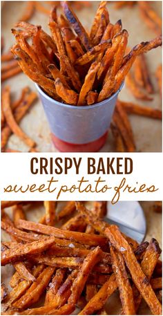 crispy baked sweet potato fries in a bowl