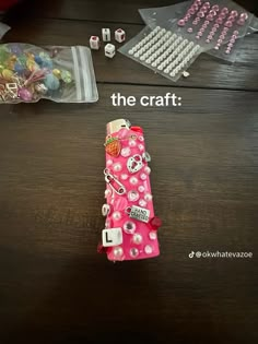 the craft kit is laying on the table next to it's contents and instructions