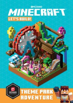 an advertisement for the game minecraft let's build theme park adventure, which is designed