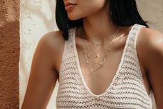 Meet our dainty everyday jewelry at www.vieenbleu.com Everyday Jewelry, Fit Inspo, Bracelet Making, Crochet Top