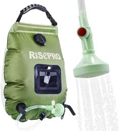 an inflatable bag with a sprayer attached to it