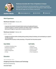 warehouse work resume sample Europass Cv, Warehouse Resume, Warehouse Worker, Resume Work, Cv Examples, Resume Skills, Resume Format, Make Yourself