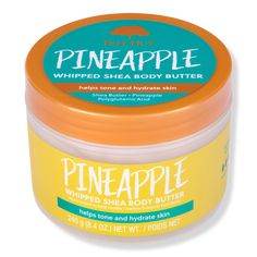 Pineapple Whipped Shea Body Butter - BenefitsParaben free, sulfate free, alcohol-free, no formaldehyde donors, has a no-slip formula and long-lasting fragranceScent: inspired by a freshly-juiced burst of tropical fruit with key notes of sparkling pineapple, roses, and sugarcaneThis luxurious, daily hydrator features a lightweight, airy, whipped formula that absorbs quickly into skin with a non-greasy feelIt provides superior long-lasting hydration to leave skin feeling soft and smoothKey Ingredi Pineapple Whip, After Bath, Body Moisturizers