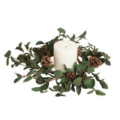 This beautiful piece from Transpac's Holiday Floral collection is sure to bring some added flair to your Christmas season! Made of foam, this candle ring is the perfect addition to your home assortment - or a gift for those who matter most! Christmas Eucalyptus, Eucalyptus Candle, Christmas Wreaths & Garlands, Candle Ring, Holiday Floral, Candle Rings, Floral Collection, Green Christmas, Home Decor Store