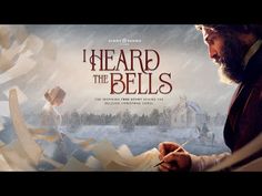 the movie poster for i heard the bells, with an image of a man writing